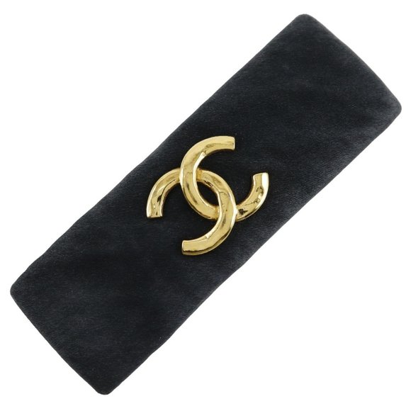 Chanel Coco Mark Black Suede hair - Picture 1 of 8